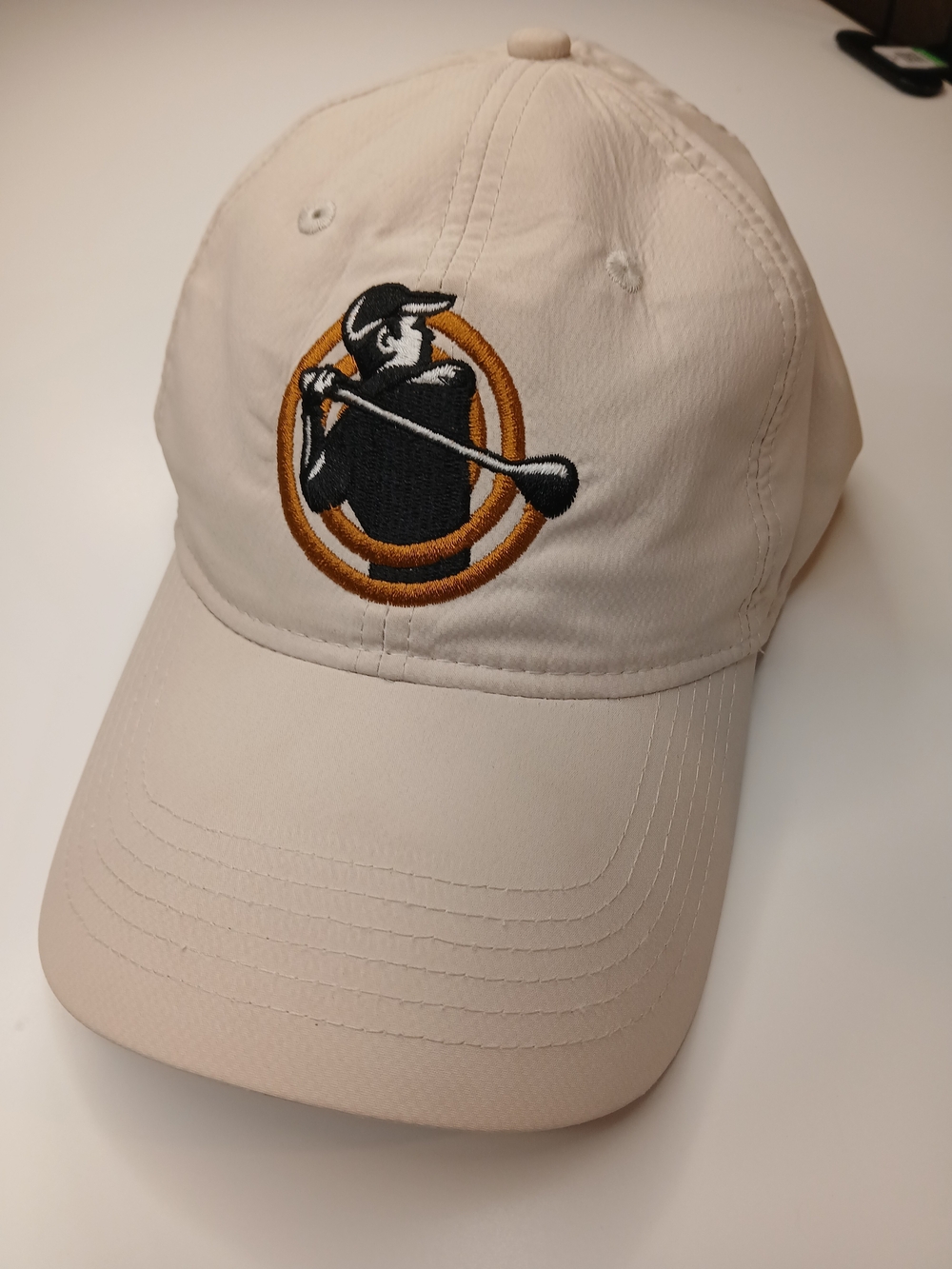 AHEAD,Special Edition Beige Mid-Fit Cap (GOLFER in Fullswing Logo).